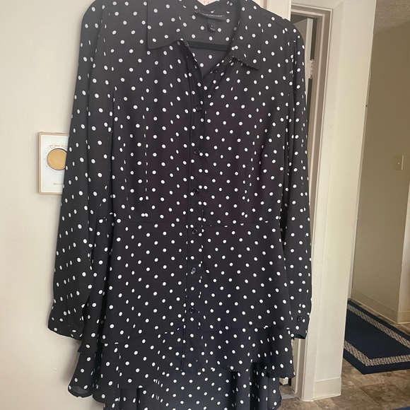 Lane Bryant Black and White Polka Dot Tunic Blouse - Picture 1 of 5